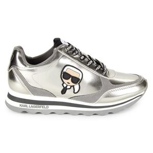 Karl Lagerfeld Paris Meade Low Top Logo Platform Sneakers Size 8